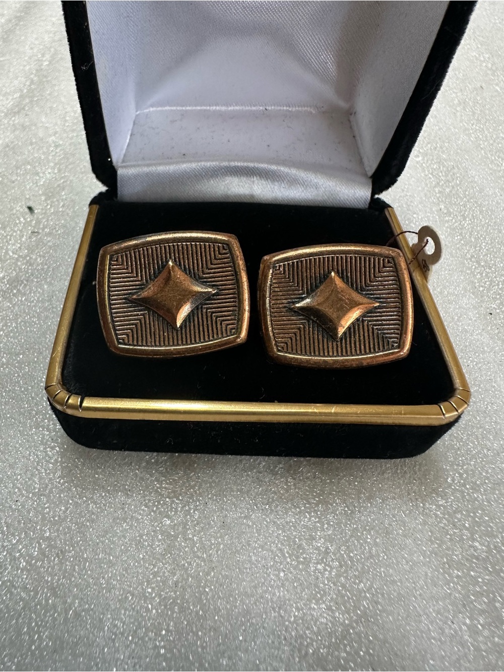 Copper Geometric Cufflinks – Classic Men's Accessory